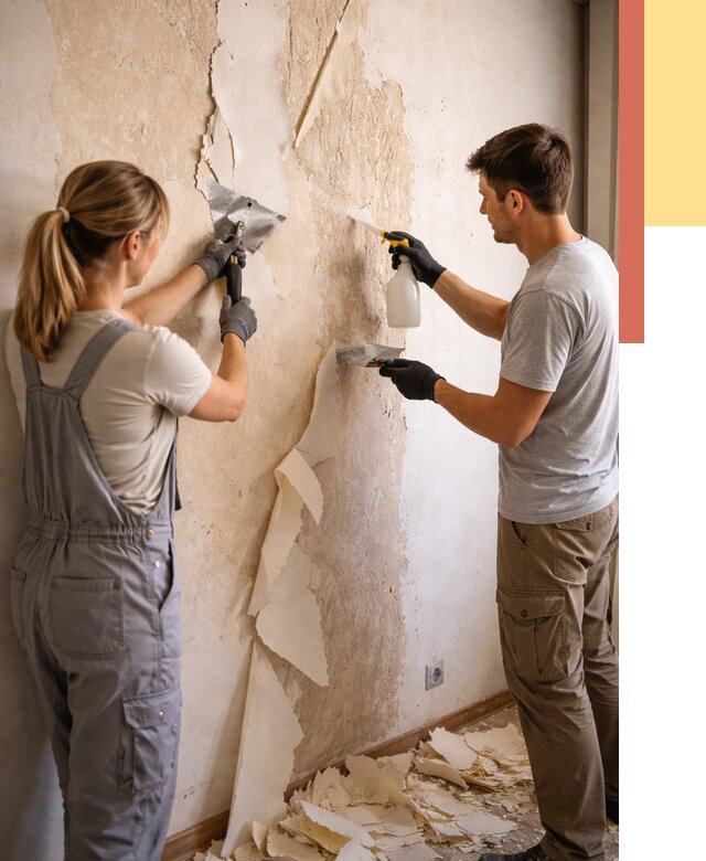 Снятие старых обоев в Сасово от 5305 руб. под ключ недорого | ОТДЕЛОЧНИК-Ссв