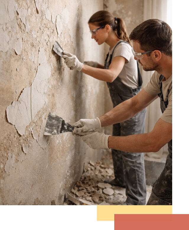 Снятие старой шпаклевки и подготовка поверхностей в Сасово