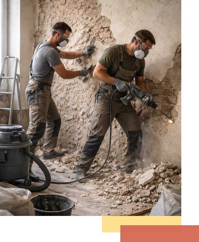 Демонтаж штукатурки со стен в Сасово быстро и аккуратно