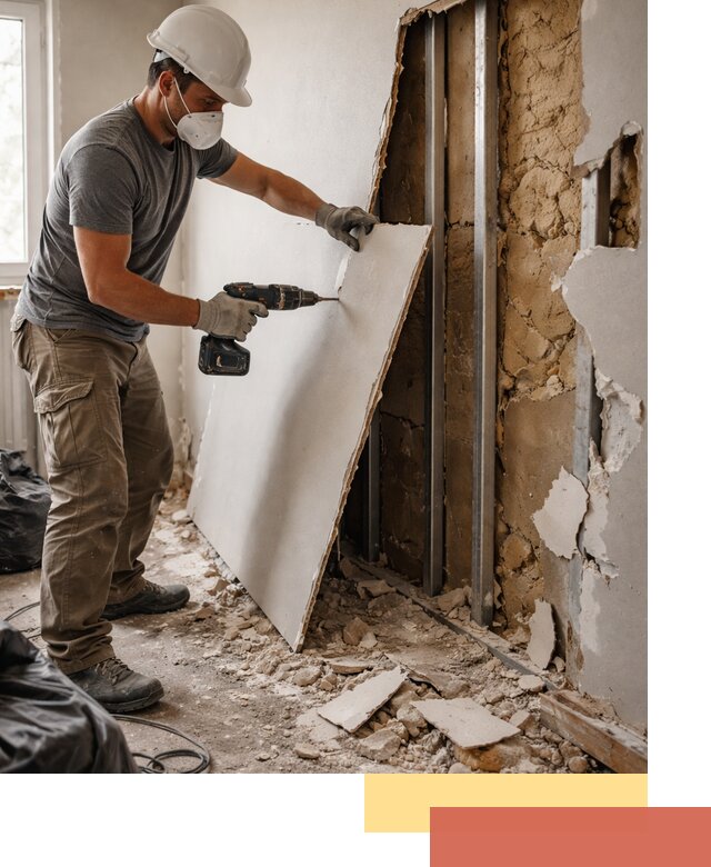 Демонтаж гипсокартона со стен в Сасово качественно и быстро