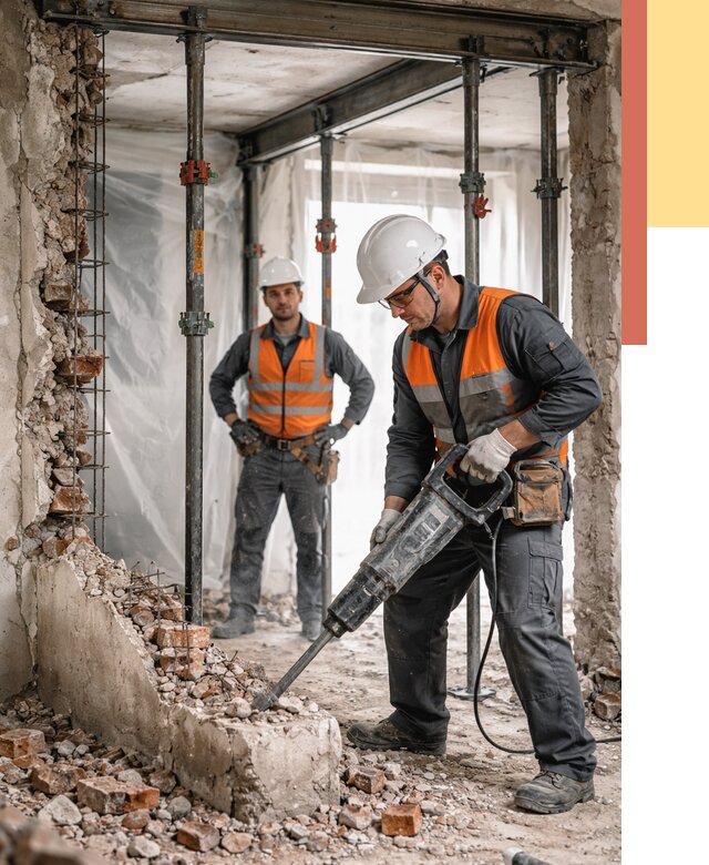 Снос несущих стен в Сасово от 10358 руб. — демонтаж несущей стены под ключ | ОТДЕЛОЧНИК-Ссв