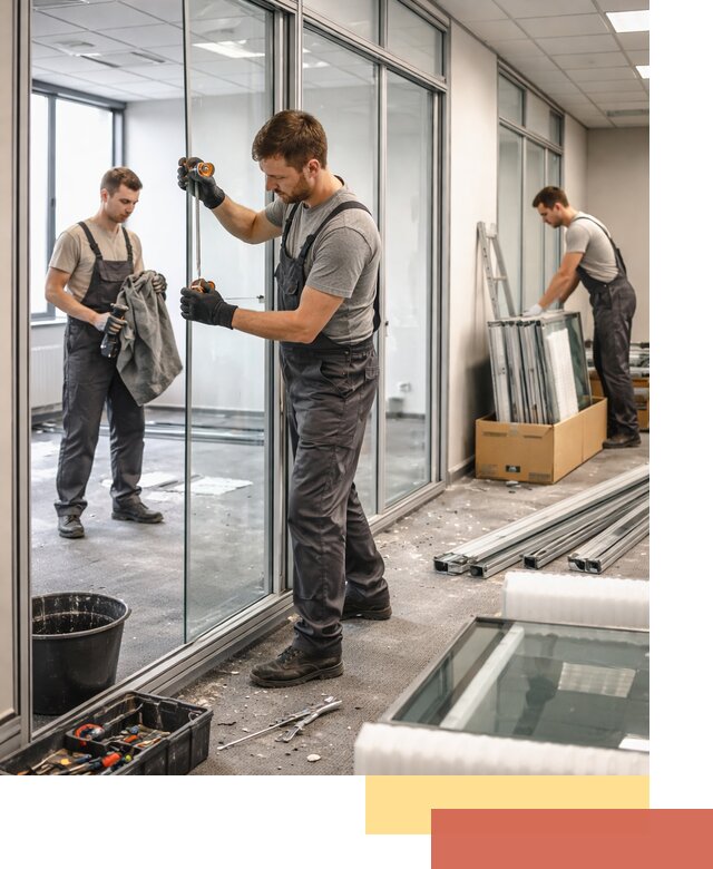 Демонтаж стеклянных перегородок в Сасово быстро и безопасно