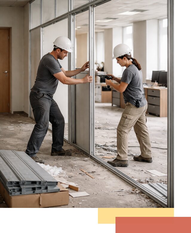 Демонтаж алюминиевых перегородок в Сасово быстро и аккуратно