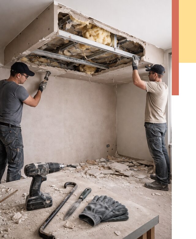 Демонтаж короба из гипсокартона в Сасово от 1536 руб. — быстро и недорого | ОТДЕЛОЧНИК-Ссв