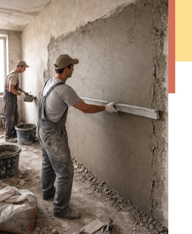 Цементная штукатурка стен в Сасово от 4547 руб/м2 — быстро и недорого | ОТДЕЛОЧНИК-Ссв