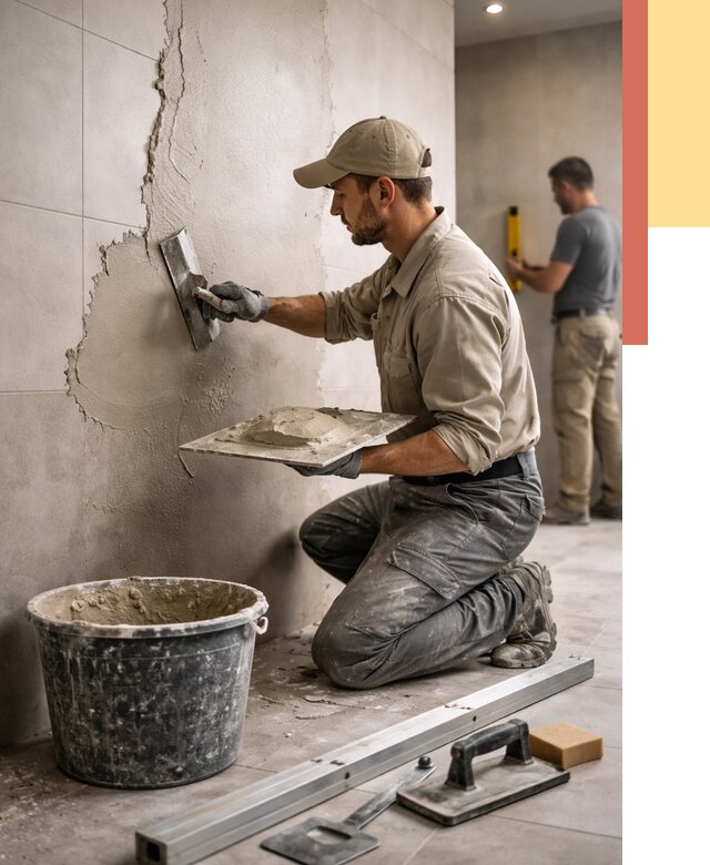 Штукатурка стен в ванной в Сасово от 4547 руб./м² — выравнивание под ключ | ОТДЕЛОЧНИК-Ссв