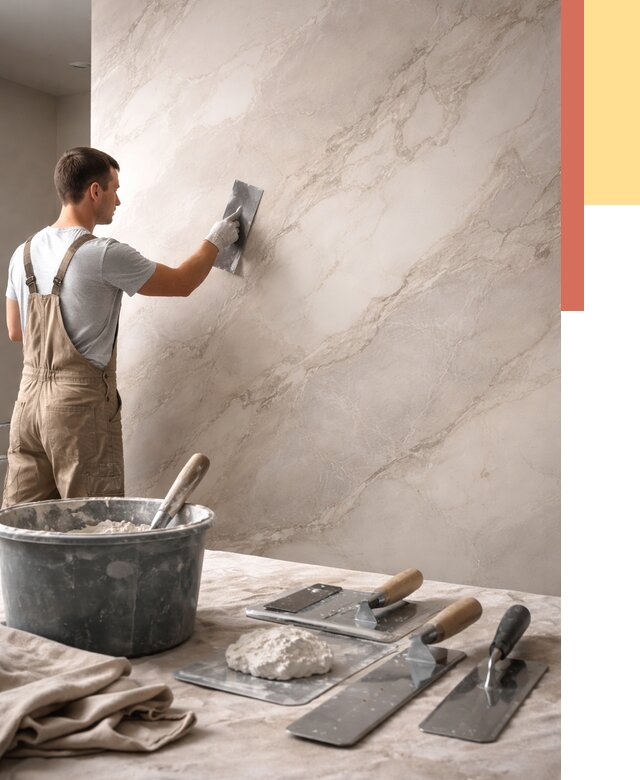 Декоративная штукатурка под мрамор в Сасово от 2829 руб./м² — быстро и недорого | ОТДЕЛОЧНИК-Ссв