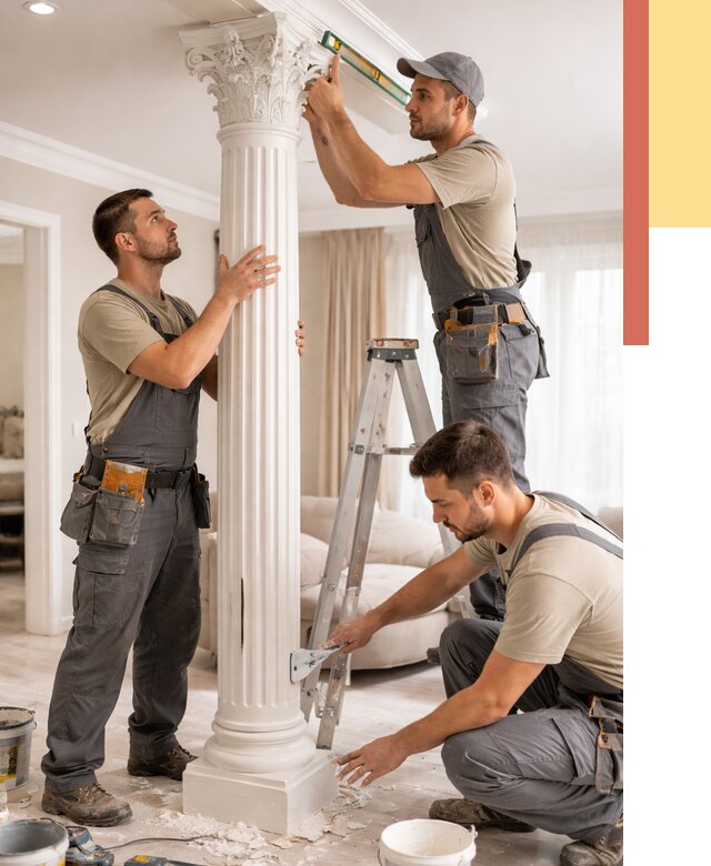 Установка декоративных колонн в Сасово от 12126 руб. под ключ | ОТДЕЛОЧНИК-Ссв