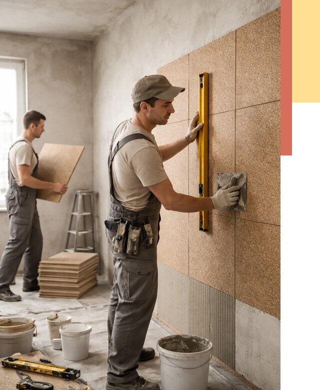 Монтаж пробковых панелей на стены в Сасово от 3537 руб. — ОТДЕЛОЧНИК-Ссв