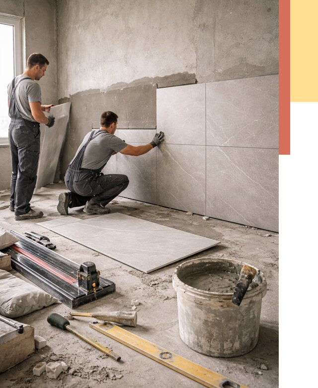 Облицовка стен керамогранитом в Сасово от 4244 руб./м² — услуги под ключ | ОТДЕЛОЧНИК-Ссв