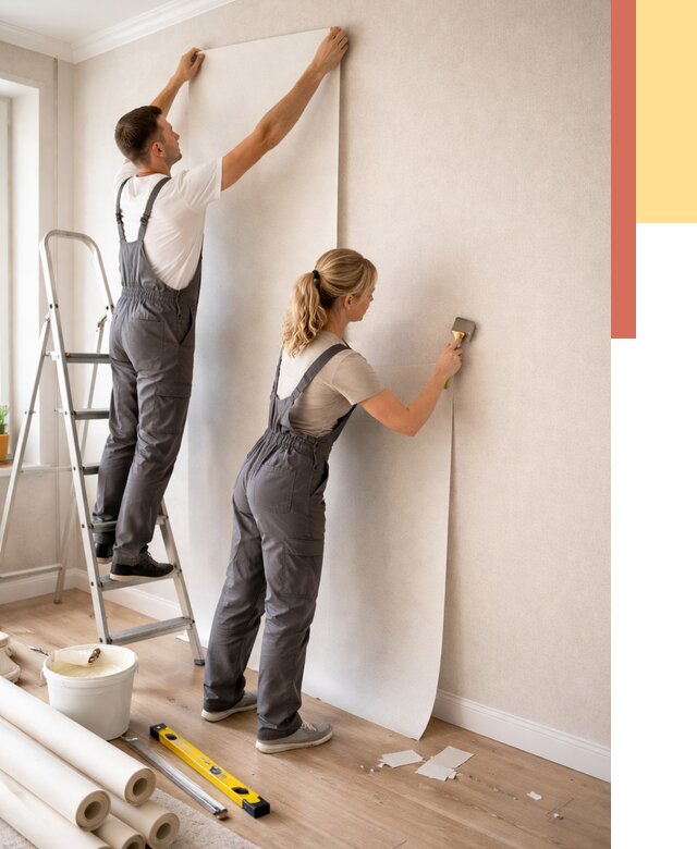 Поклейка флизелиновых обоев в Сасово от 6063 руб. | Быстро и недорого — ОТДЕЛОЧНИК-Ссв