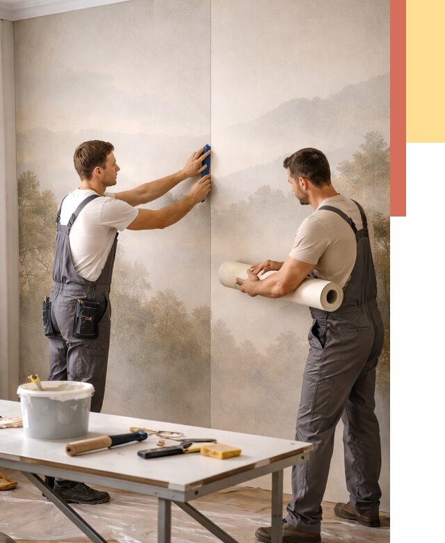 Поклейка фотообоев в Сасово от 8589 руб/м² — быстро и недорого | ОТДЕЛОЧНИК-Ссв