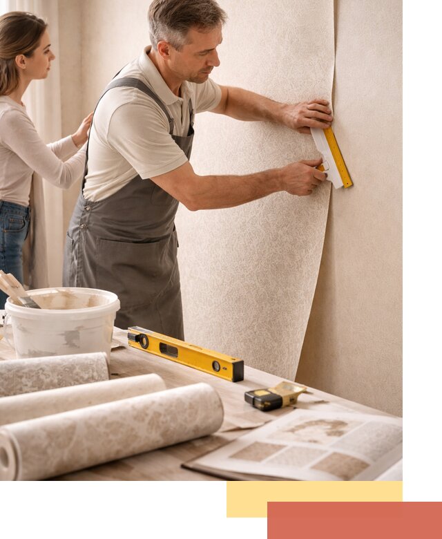 Поклейка обоев с подбором рисунка в Сасово