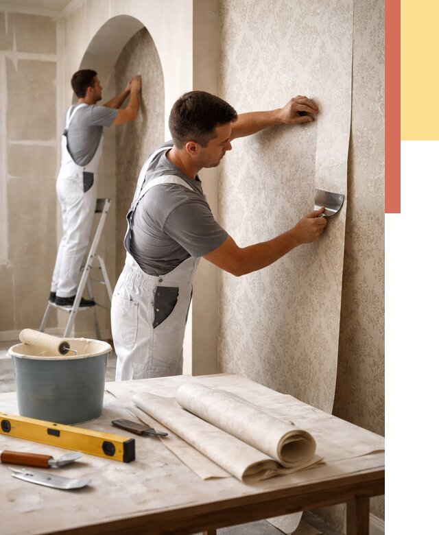 Поклейка обоев на сложные стены в Сасово от 2829 руб. под ключ | ОТДЕЛОЧНИК-Ссв