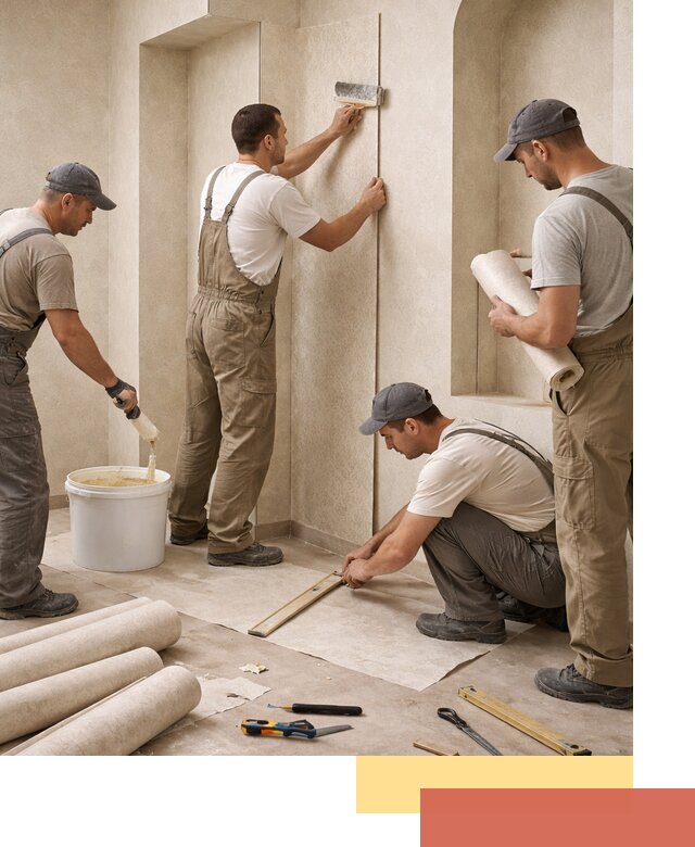 Поклейка обоев на сложные стены и неровные поверхности в Сасово