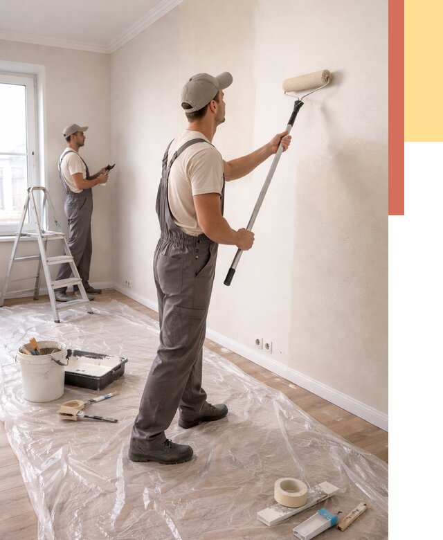 Покраска стен акриловой краской в Сасово от 3537 руб./м² — быстро и недорого | ОТДЕЛОЧНИК-Ссв