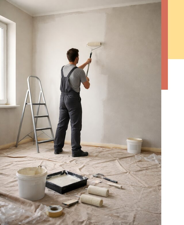 Покраска стен моющейся краской в Сасово от 354 руб./м² — быстро и недорого | ОТДЕЛОЧНИК-Ссв