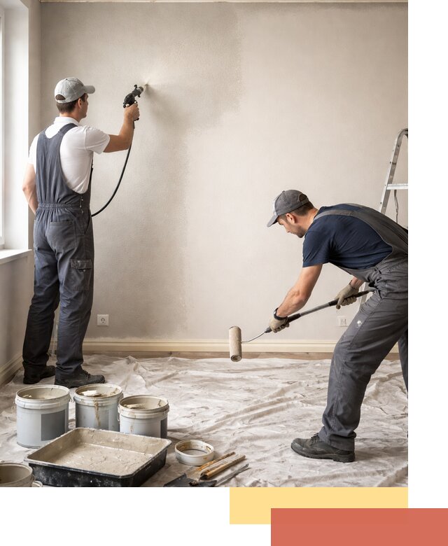 Покраска стен моющейся краской и защита поверхностей в Сасово