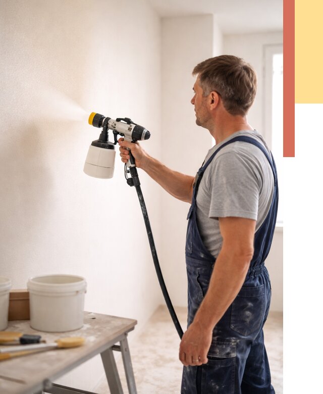 Покраска стен краскопультом в Сасово от 7579 руб. — механизированная покраска | ОТДЕЛОЧНИК-Ссв