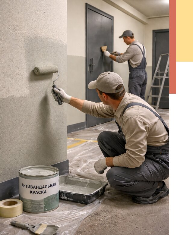 Покраска стен антивандальной краской в Сасово от 4547 руб./м² под ключ | ОТДЕЛОЧНИК-Ссв