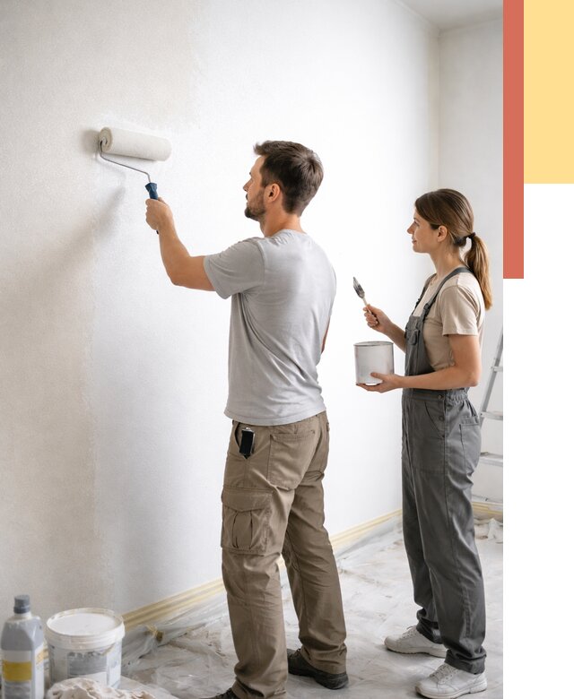 Окраска стен по стеклохолсту в Сасово от 4547 руб/м² под ключ | ОТДЕЛОЧНИК-Ссв