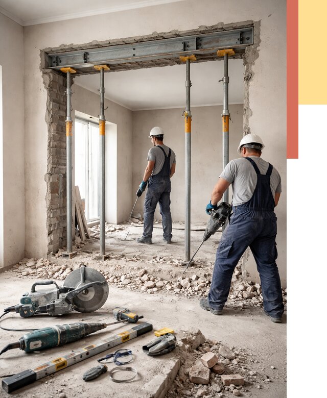 Прорезка проема в стене в Сасово от 4547 руб. — быстро и недорого | ОТДЕЛОЧНИК-Ссв