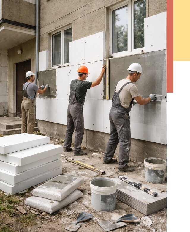 Утепление стен пенопластом в Сасово от 1768 руб. — недорого и под ключ | ОТДЕЛОЧНИК-Ссв