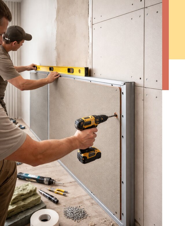 Шумоизоляция стен панелями ЗИПС в Сасово от 2223 руб./м² под ключ | ОТДЕЛОЧНИК-Ссв