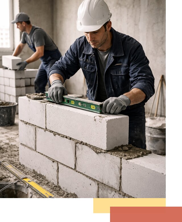 Кладка перегородок из пеноблока под ключ в Сасово