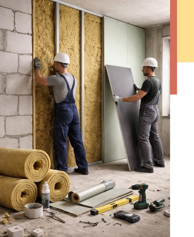 Шумоизоляция перегородок из блоков в Сасово от 1869 руб./м² — быстро и недорого | ОТДЕЛОЧНИК-Ссв