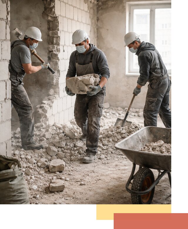 Демонтаж блочных перегородок в Сасово быстро и аккуратно