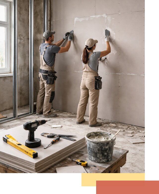 Монтаж двухслойной перегородки из гипсокартона в Сасово