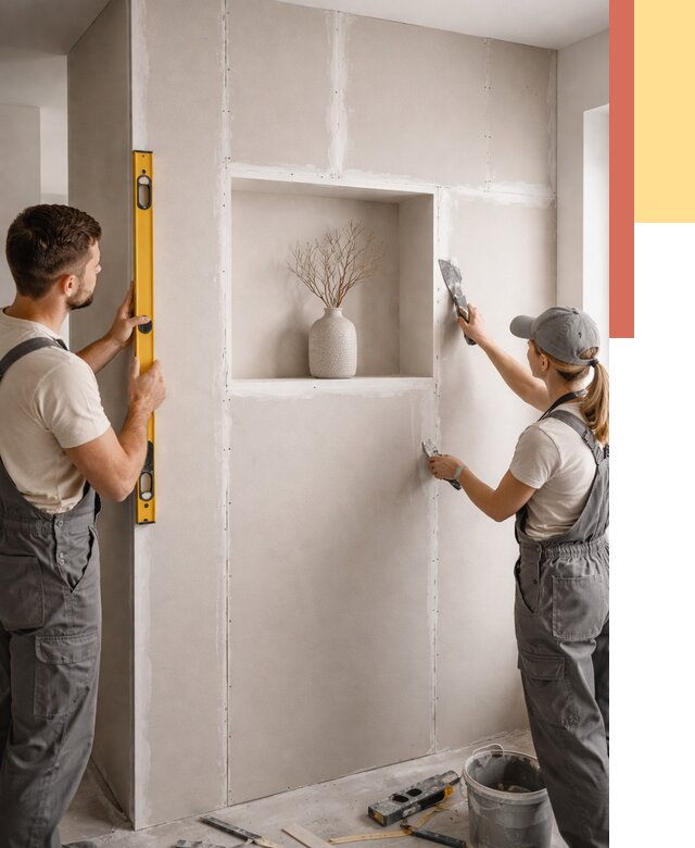 Перегородка из гипсокартона с нишей в Сасово от 3284 руб. под ключ | ОТДЕЛОЧНИК-Ссв