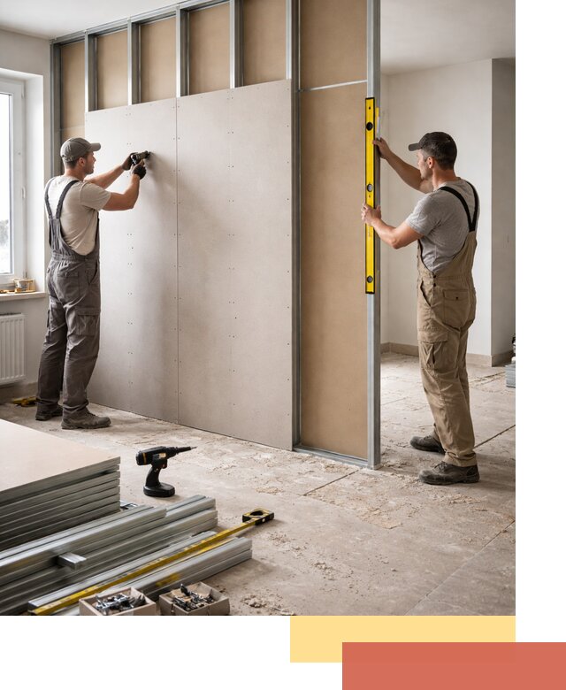 Зонирующая перегородка из гипсокартона под ключ в Сасово