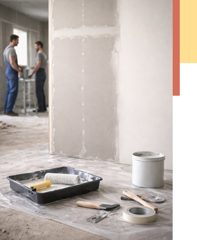 Покраска перегородок из гипсокартона в Сасово от 4547 руб. под ключ | ОТДЕЛОЧНИК-Ссв