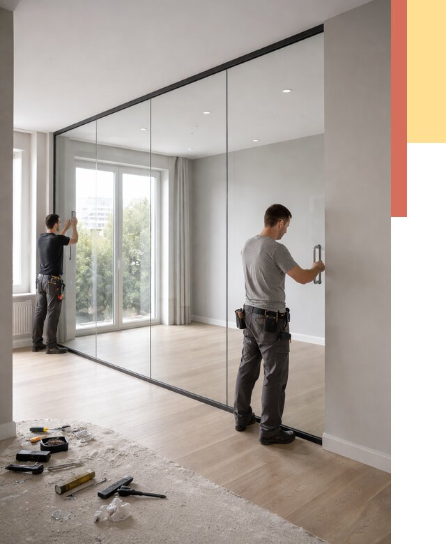 Изготовление стеклянных перегородок в Сасово от 12480 руб. под ключ | ОТДЕЛОЧНИК-Ссв