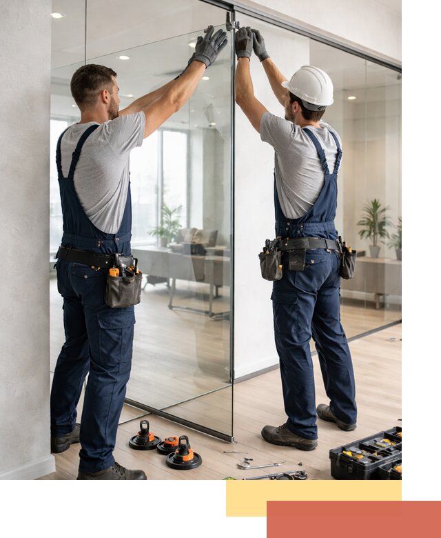 Безрамные стеклянные перегородки под ключ в Сасово