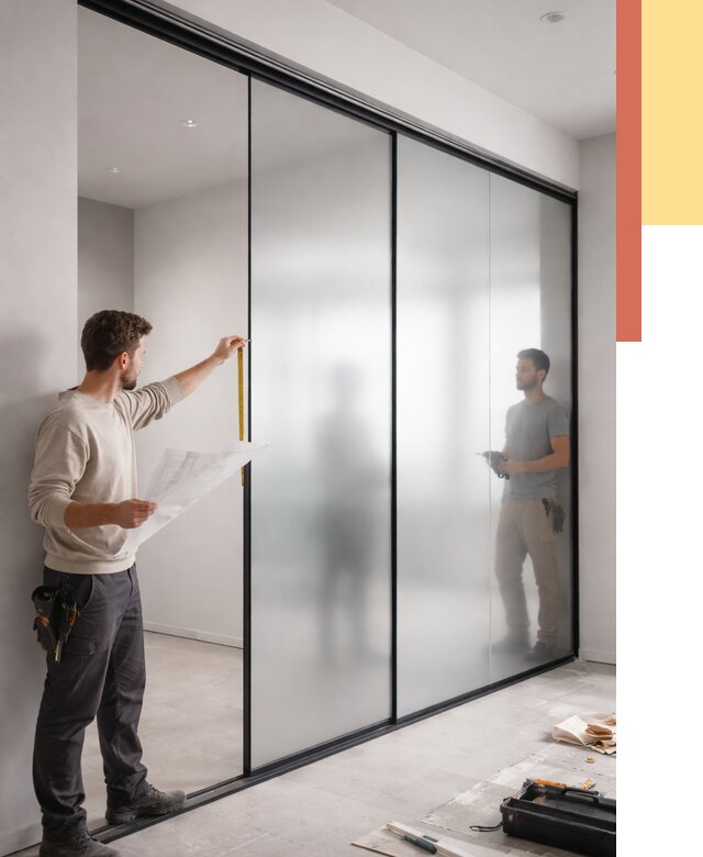 Матовые стеклянные перегородки в Сасово от 8589 руб. — монтаж и установка | ОТДЕЛОЧНИК-Ссв