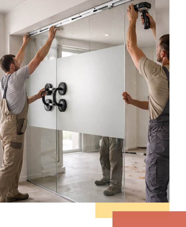 Матовые стеклянные перегородки под ключ в Сасово