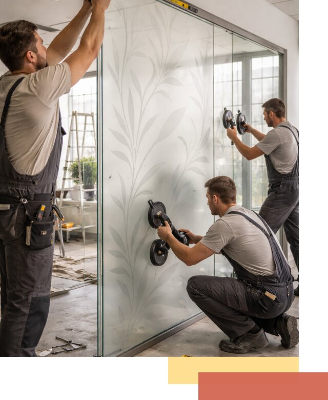 Стеклянные перегородки с рисунком на заказ в Сасово