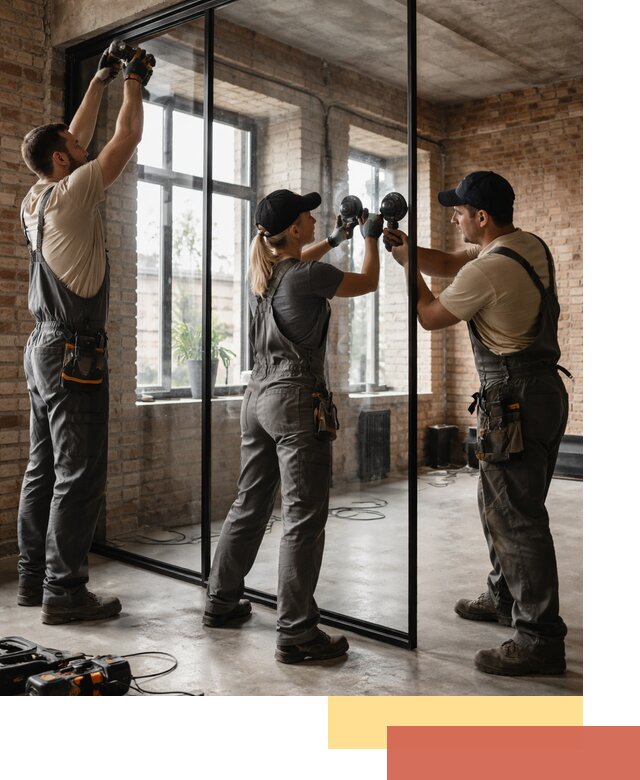 Стеклянные перегородки лофт — изготовление и монтаж в Сасово