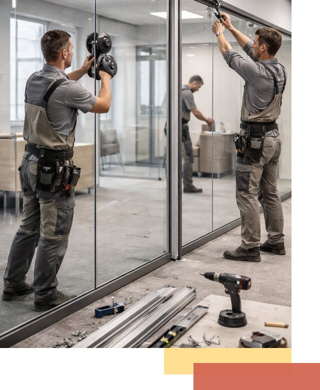 Стеклянные офисные перегородки под ключ в Сасово