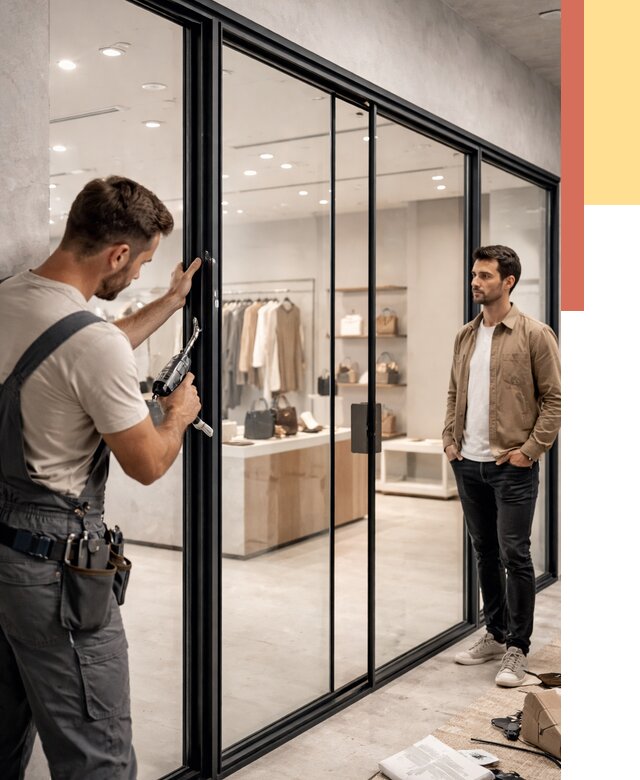 Стеклянные перегородки для магазинов в Сасово от 8286 руб. под ключ | ОТДЕЛОЧНИК-Ссв