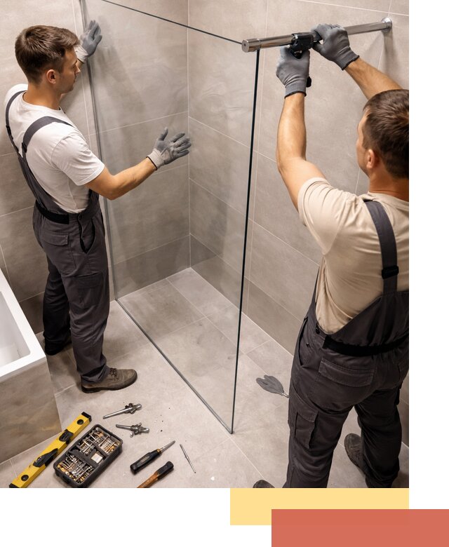 Стеклянные перегородки для душа в Сасово — изготовление и монтаж