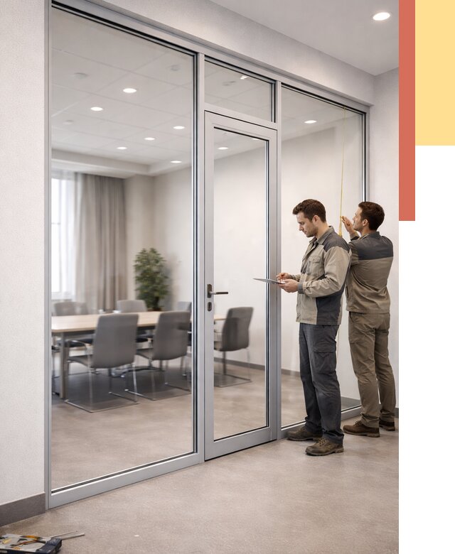 Установка и монтаж алюминиевых перегородок со стеклом в Сасово от 8286 руб. | ОТДЕЛОЧНИК-Ссв