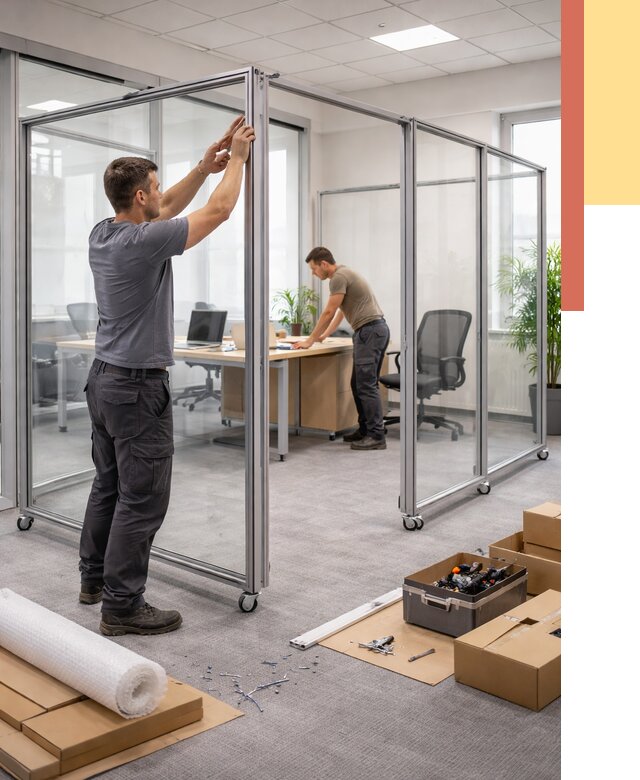 Мобильные офисные перегородки в Сасово от 12631 руб. — установка под ключ | ОТДЕЛОЧНИК-Ссв