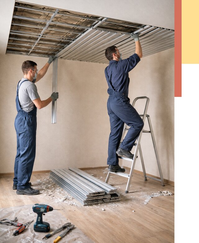 Демонтаж реечного потолка в Сасово от 4547 руб. быстро и недорого | ОТДЕЛОЧНИК-Ссв