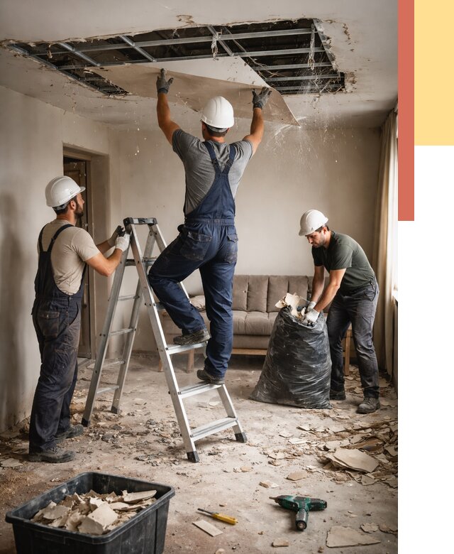 Демонтаж гипсокартонного потолка в Сасово от 424 руб. за м2 — ОТДЕЛОЧНИК-Ссв