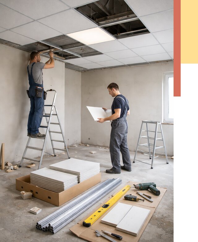 Монтаж потолка армстронг в Сасово от 4547 руб/м2 — быстрая установка под ключ | ОТДЕЛОЧНИК-Ссв