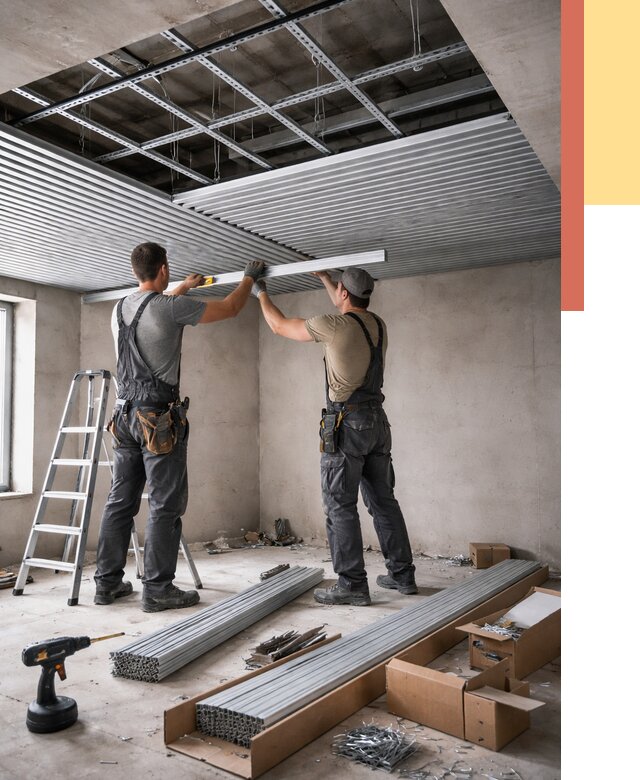 Монтаж реечного потолка в Сасово от 4547 руб. под ключ | ОТДЕЛОЧНИК-Ссв